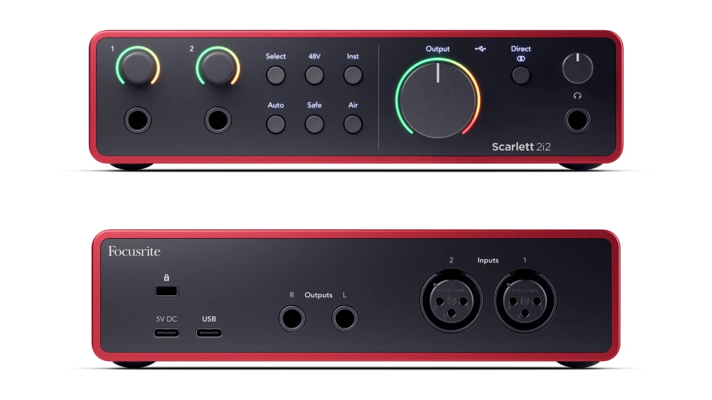 Focusrite Scarlett 2i2 4th Gen Front Back panels