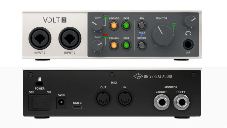 Universal Audio Volt 2_ audio interface front and back view