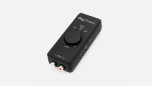iRig Stream audio interface on a light background