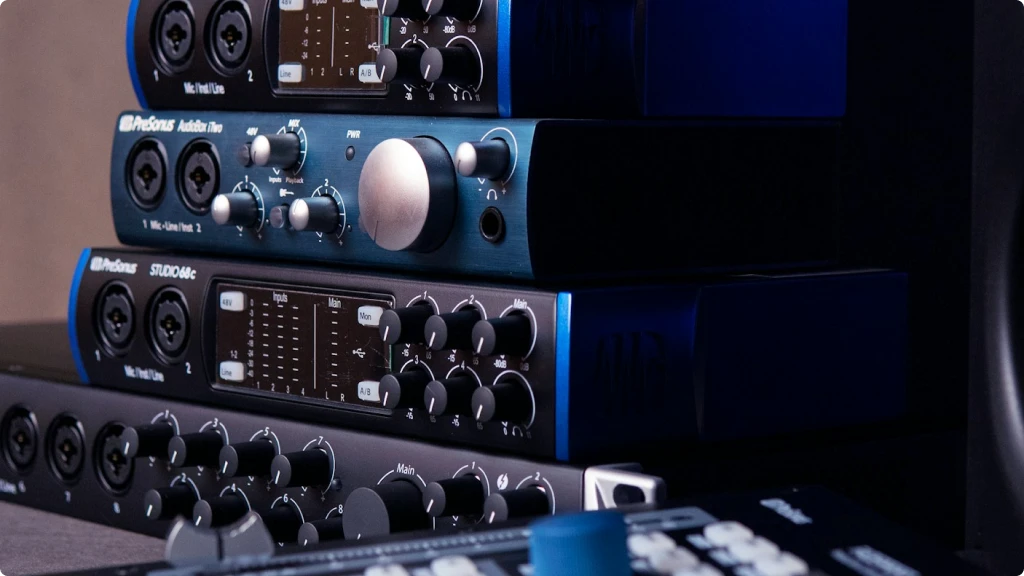 Audio Terms & Audio Terminology - pile of audio interfaces