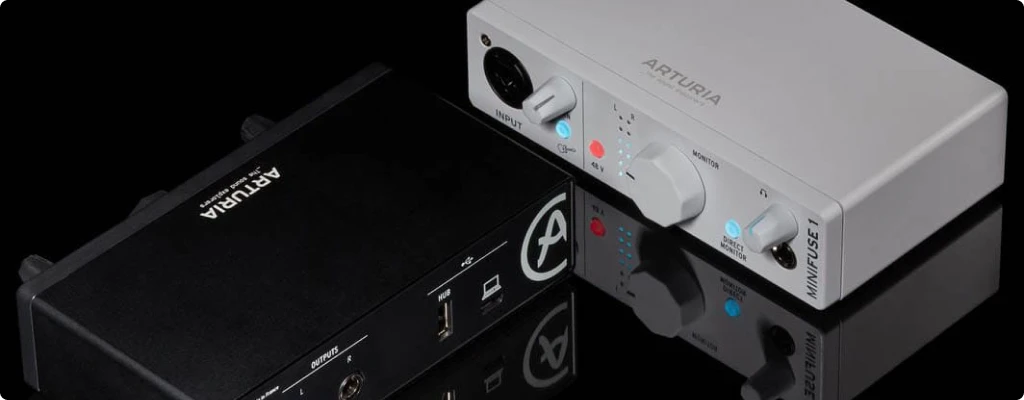 2 Arturia MiniFuse 1, one black and other white