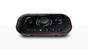 Audio interface with knobs and buttons