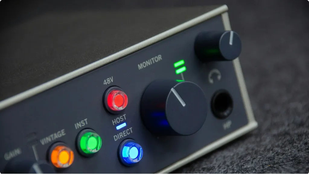 Close-up of the phantom power button, what is Phantom Power