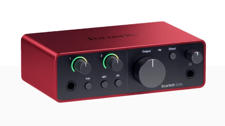 Focusrite Scarlett Solo 4th Gen angled view