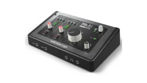 SSL 2 MKII audio Interface top view on a white background