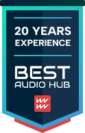 Best Audio Hub 20 years of experience badge