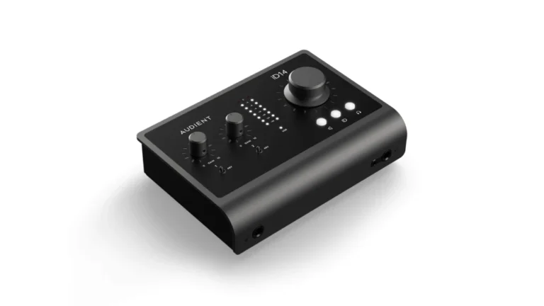 Audient iD14 MKII ausio interface on a white background