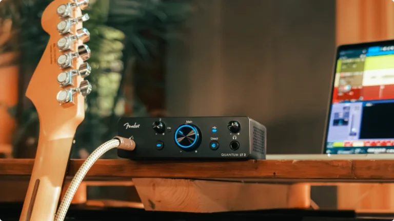 Fender Quantum LT 2 Review connected to a guitar