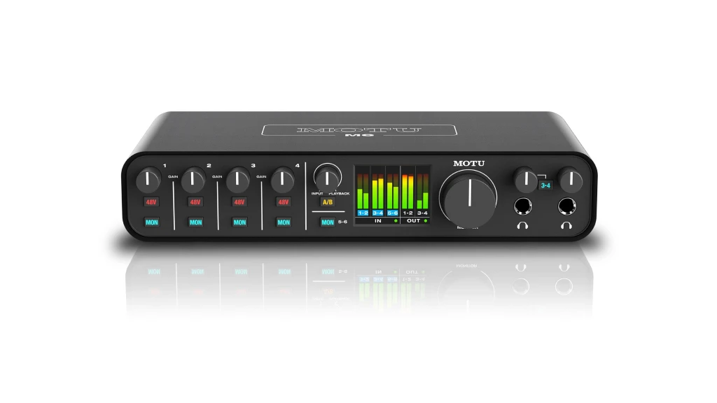 MOTU M6 audio interface on a white background