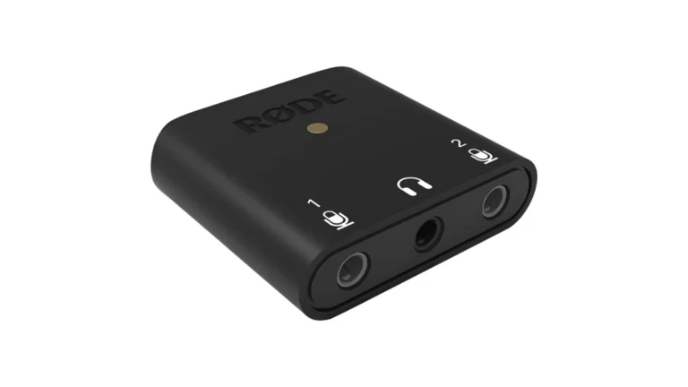 Rode AI-Micro audio interface on a white background