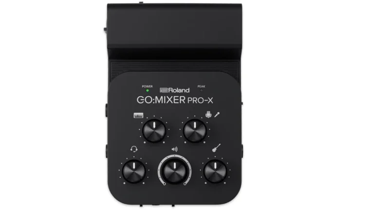 Roland GO_MIXER PRO-X audio interface on a white background